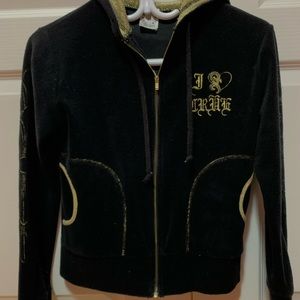 AUTHENTIC CHROME HEARTS BLACK VELVET TRACKSUIT